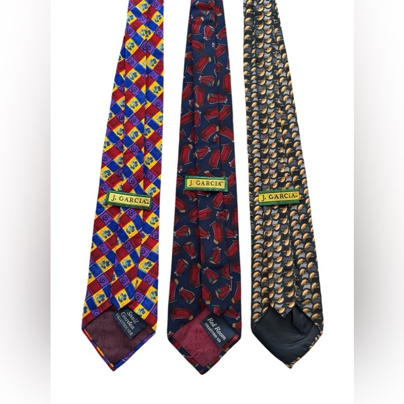 J. Garcia men’s vintage silk ties bundle of three - Picture 2 of 9